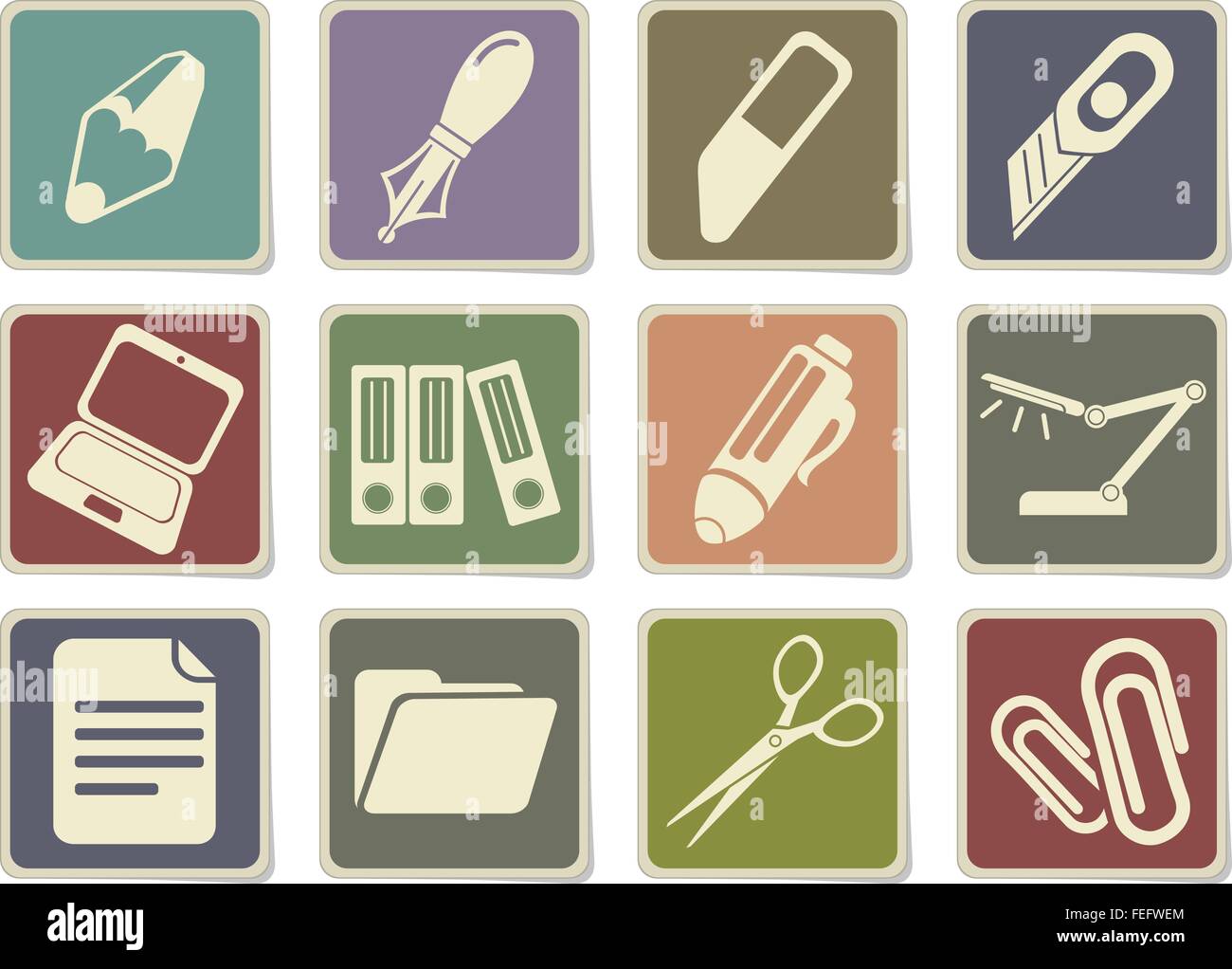 Office simply icons Stock Vector Image & Art - Alamy