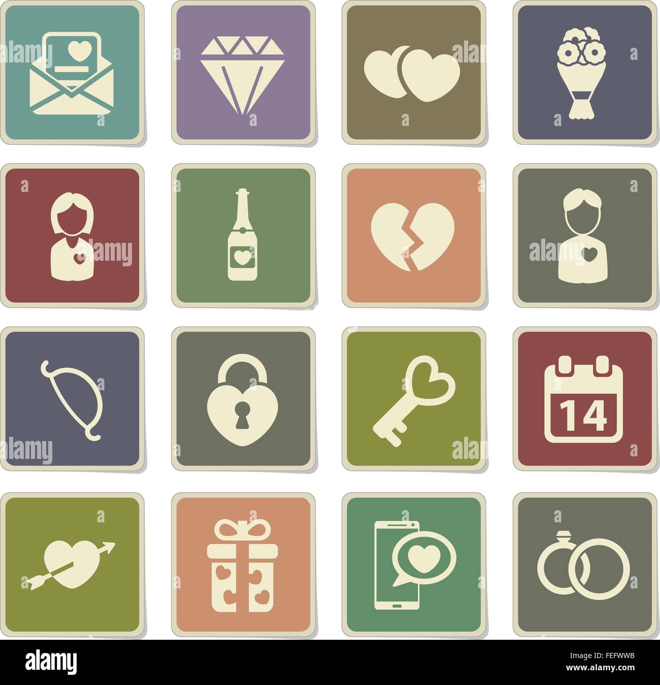 Valentines day simply icons Stock Vector Image & Art - Alamy