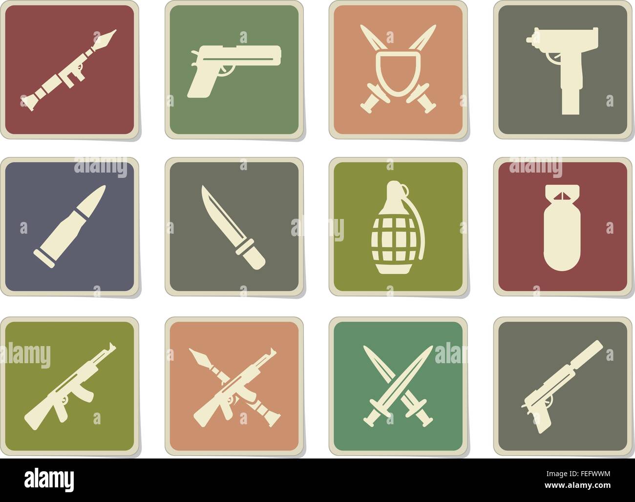 Weapon simply icons Stock Vector Image & Art - Alamy