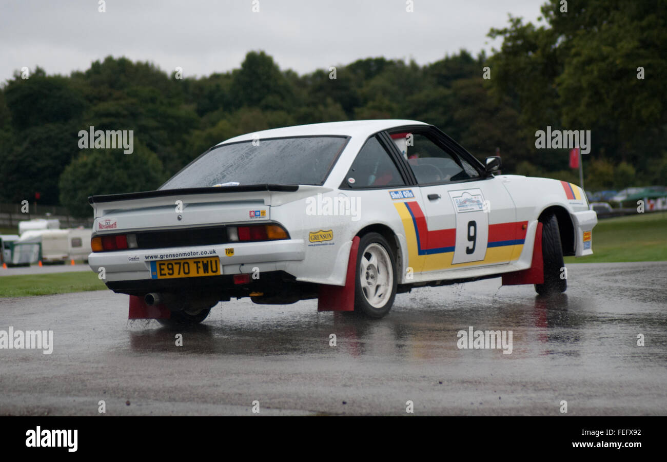 Opel Manta Rally car drift gold cup Stock Photo - Alamy