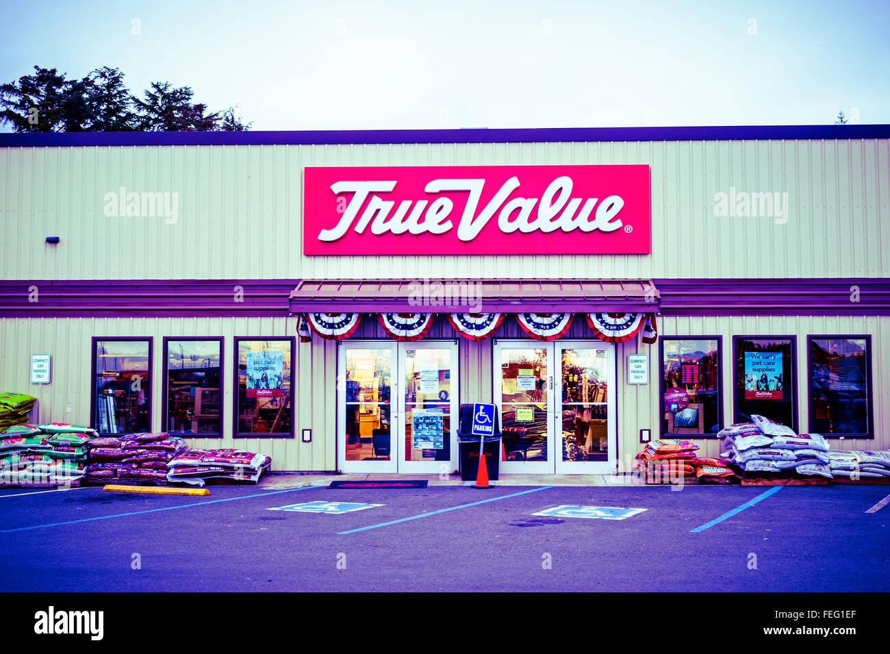True Value hardware store in Sitka, Alaska, USA. Stock Photo