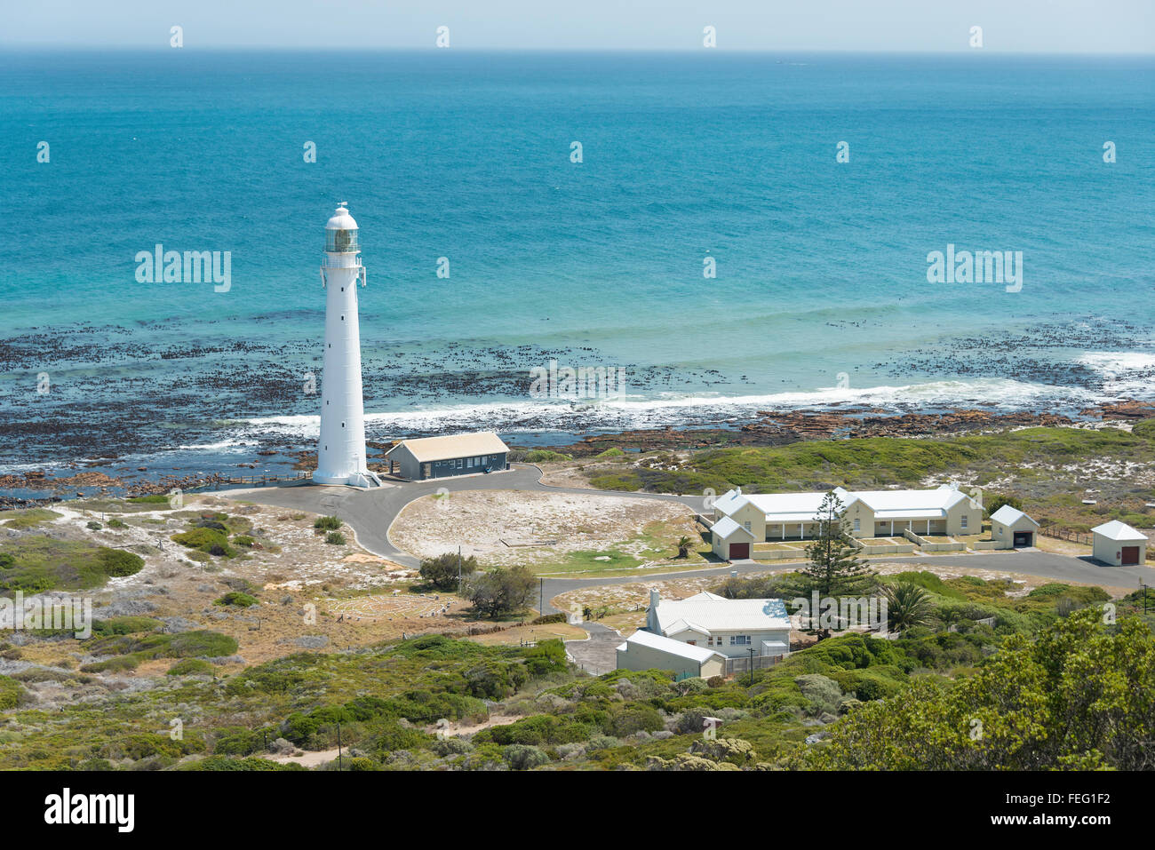 Slangkoppunt Lighthouse, Kommetjie, Cape Peninsula, Western Cape Province, South Africa Stock Photo