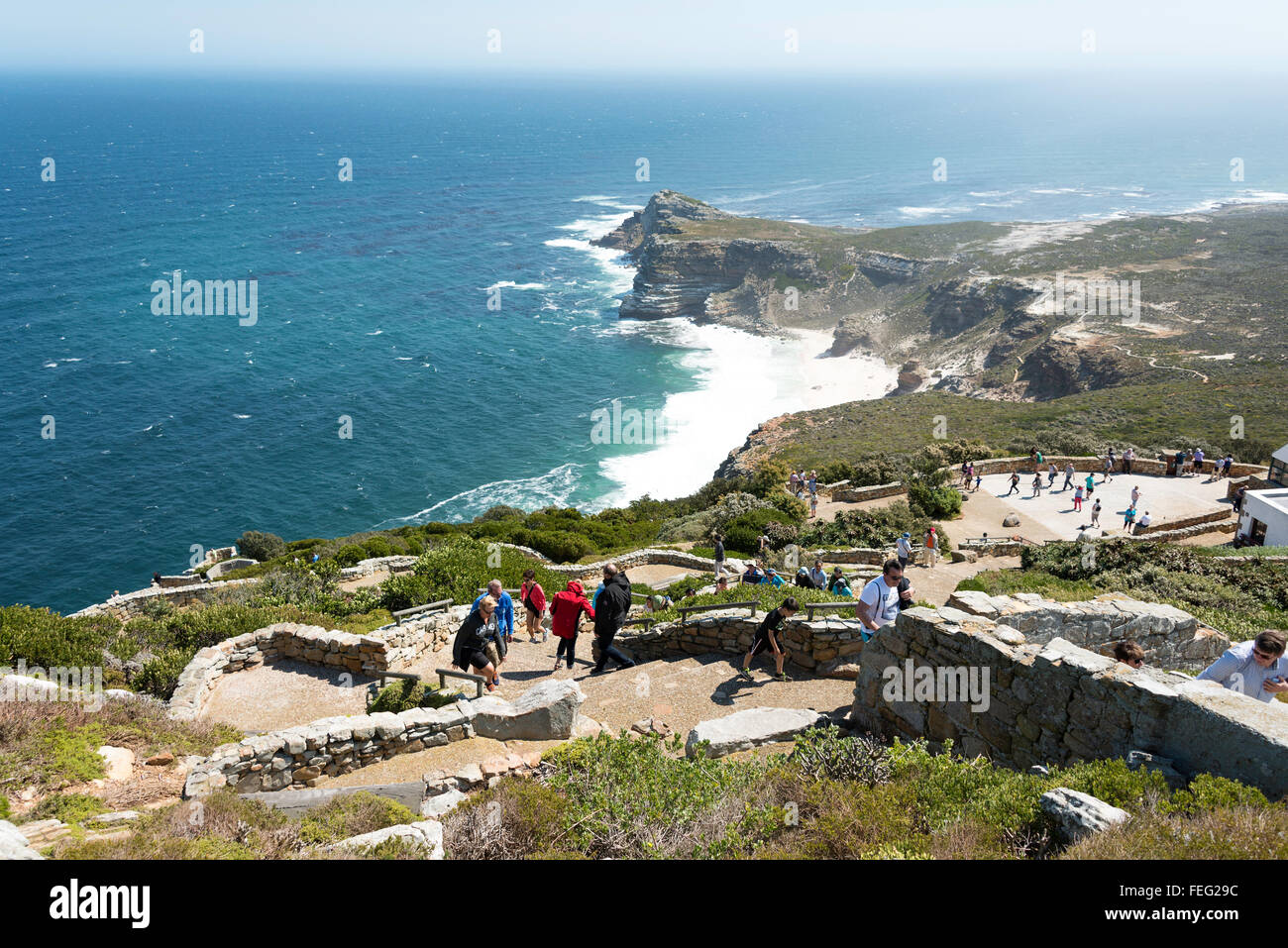 Cape of Good Hope from lighthouse steps, Cape Peninsula, City of Cape Town, Western Cape Province, Republic of South Africa Stock Photo