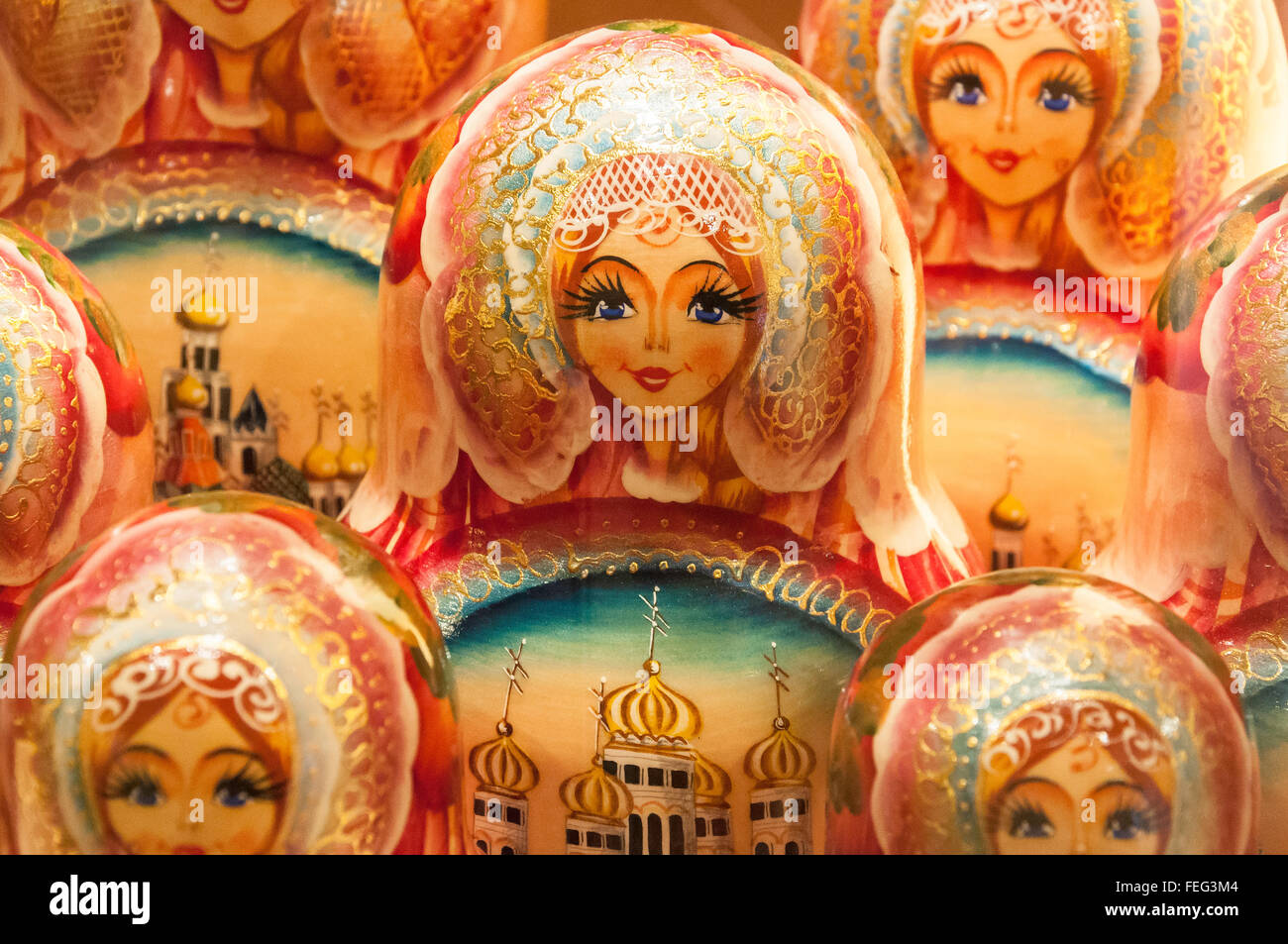 Souvenir Russian Matryoshka dolls, Saint Petersburg, Northwestern Region, Russia Stock Photo