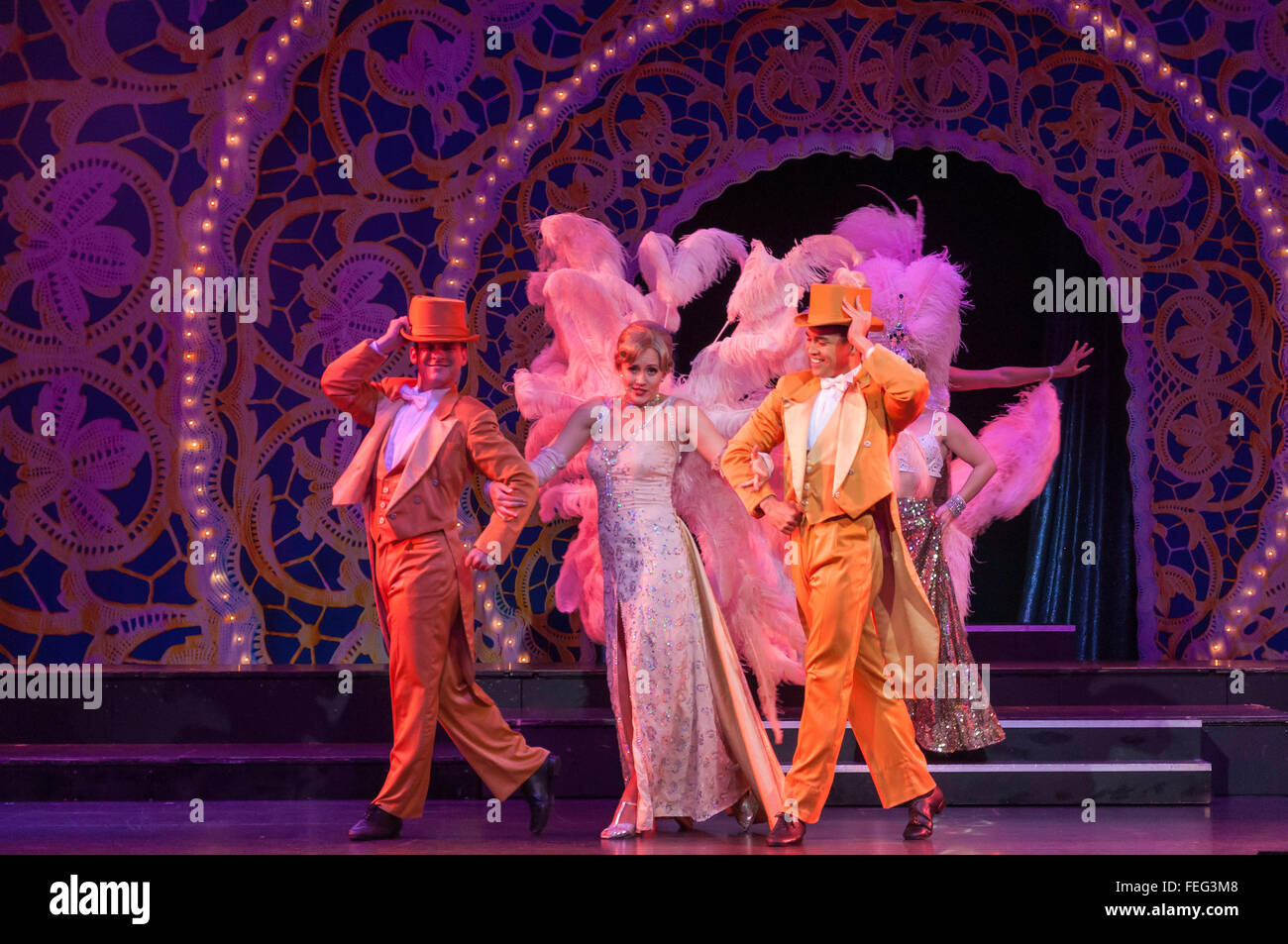 Showtime in Pacifica Theatre, Royal Caribbean's Brilliance of the Seas cruise ship, North Sea, Europe Stock Photo