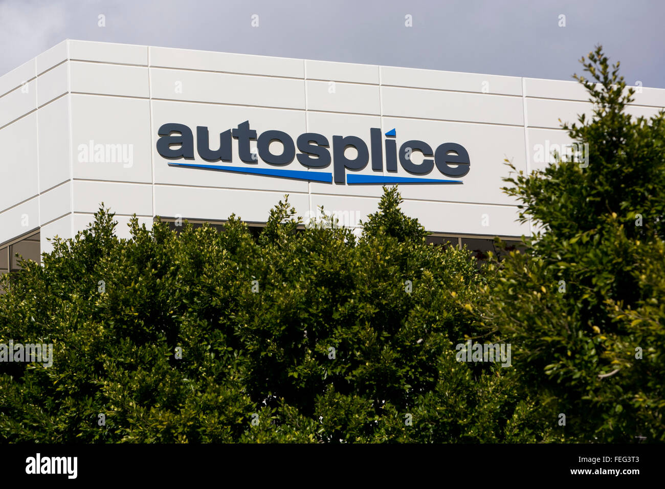 A logo sign outside of the headquarters of Autosplice, Inc., in San Diego, California on January 30, 2016. Stock Photo