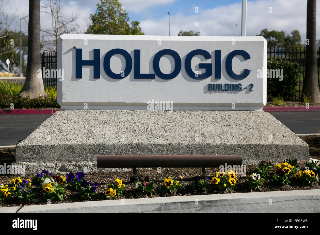 A logo sign outside of a facility occupied by the Hologic Corporation