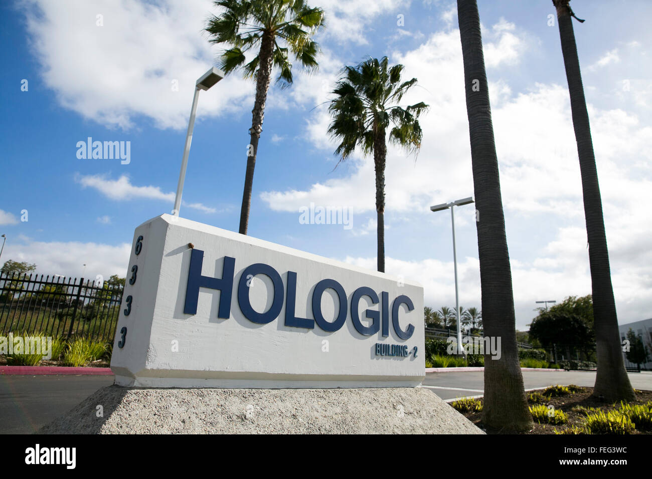 A logo sign outside of a facility occupied by the Hologic Corporation