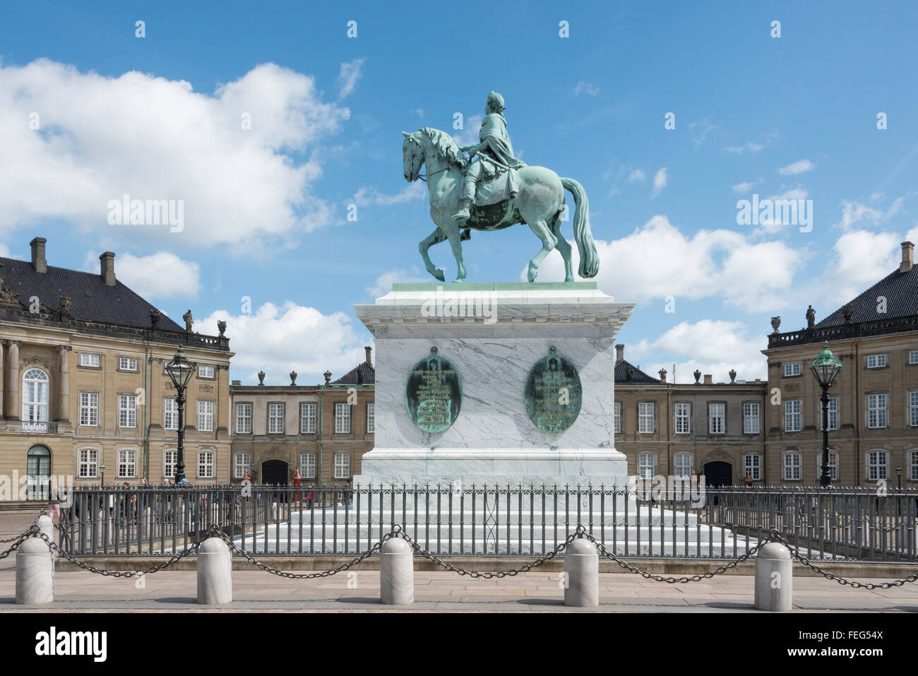 Statue of Frederick V, Amalienborg Palace Square, Copenhagen Stock ...