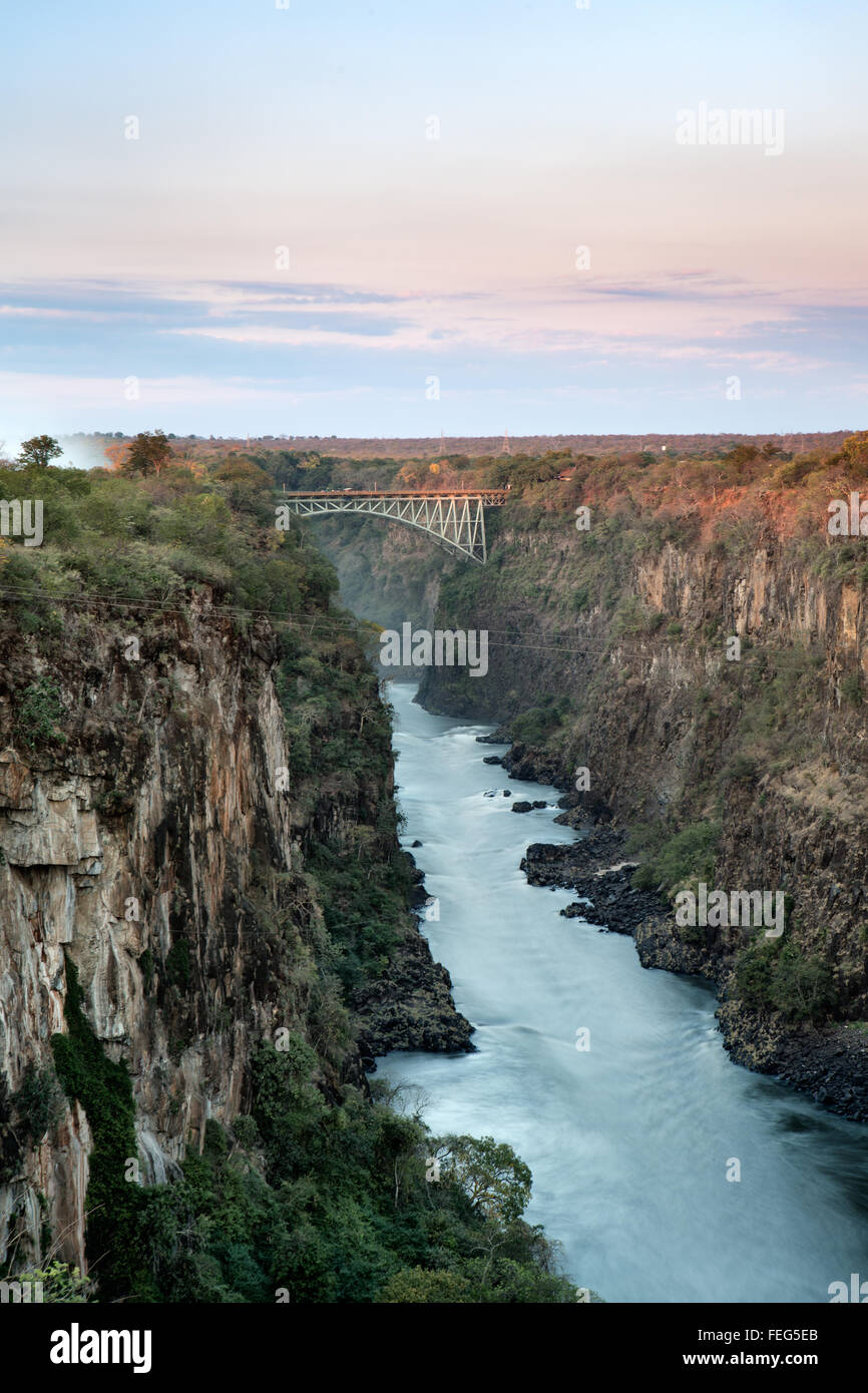 Batoka Gorge and Victoria falls bridge Stock Photo