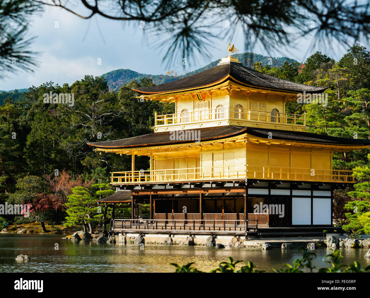 Kinkakuji Temple (The Golden Pavilion) in Kyoto, Kansai, Japan Stock Photo