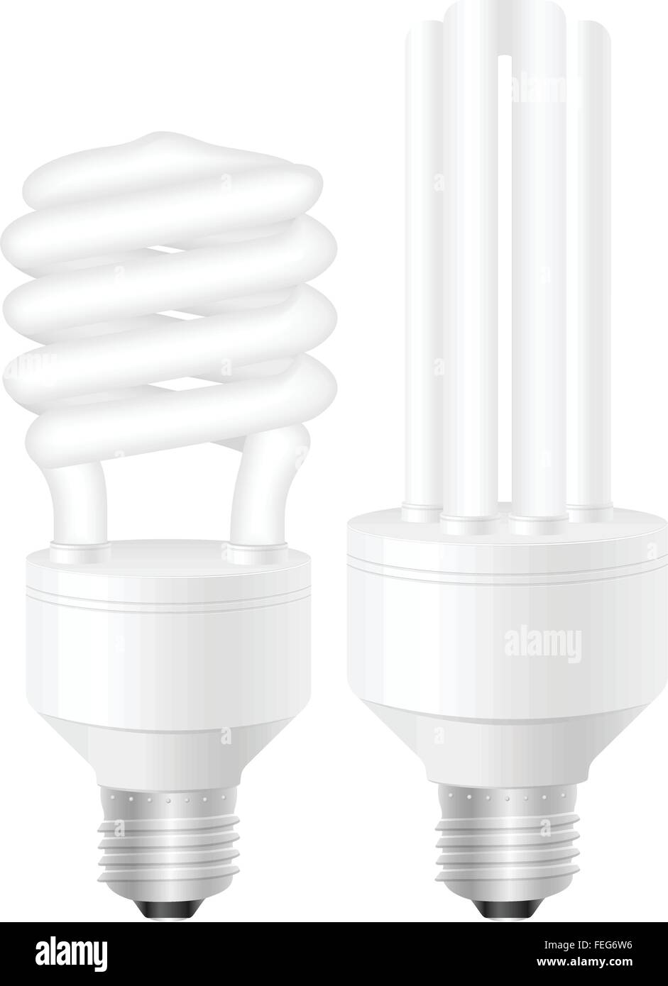 Energy saving light bulbs on a white background. Vector illustration ...