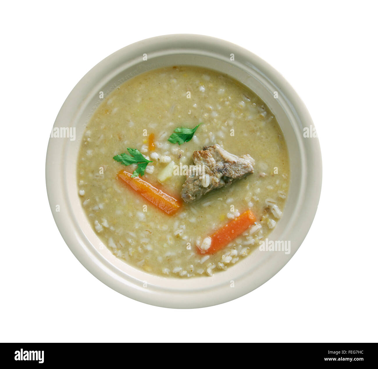 Rumford Soup - peas, barley soup.common base for inexpensive military rations in Central Europe. Stock Photo