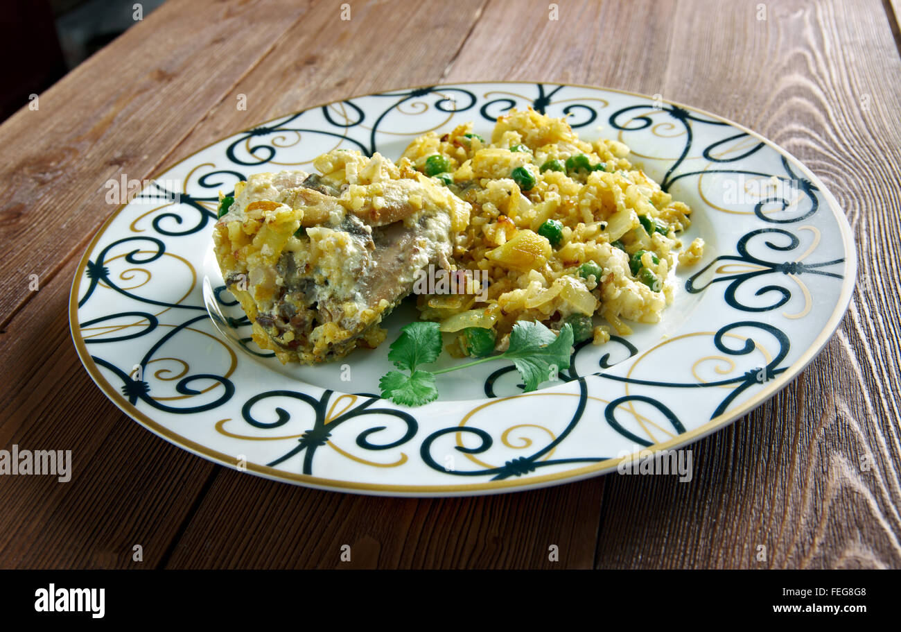 Murgh Pulao - Indian Chicken With Basmati Rice Stock Photo