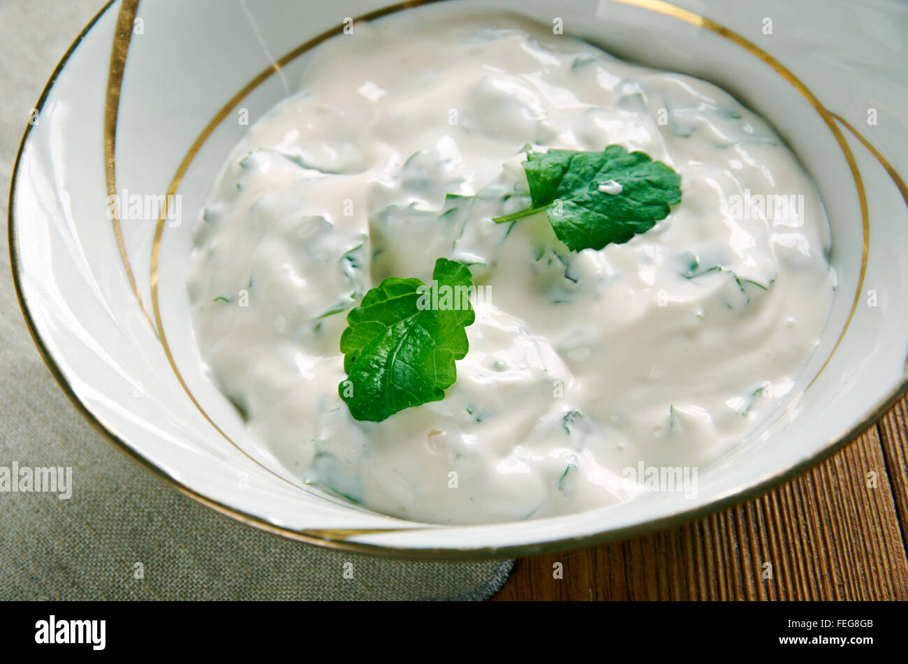 Lemon Garlic Yogurt Sauce . Seer Moss .Afghanistan. Central Asian