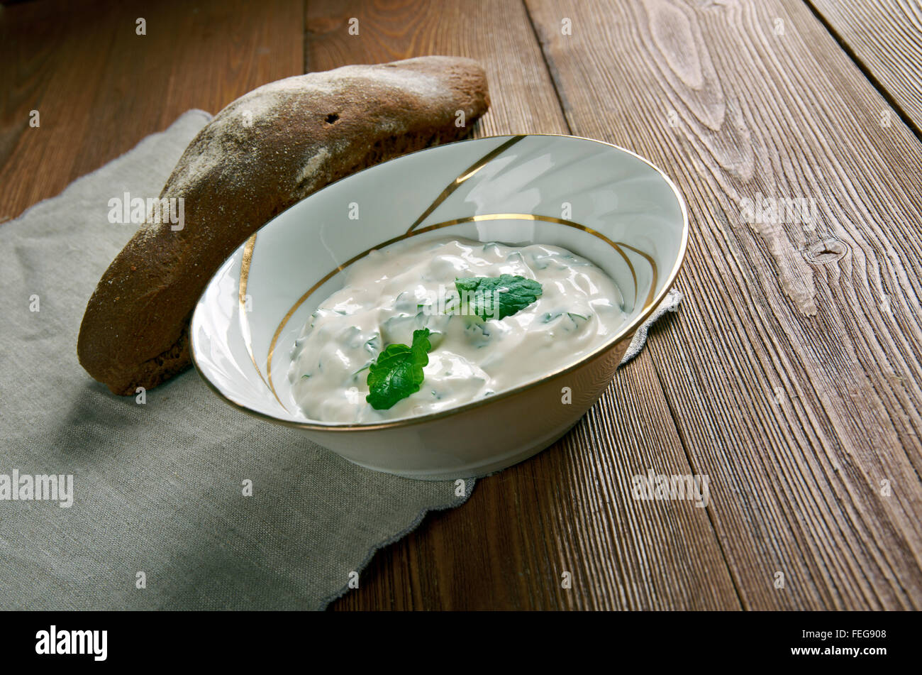 Lemon Garlic Yogurt Sauce . Seer Moss .Afghanistan. Central Asian