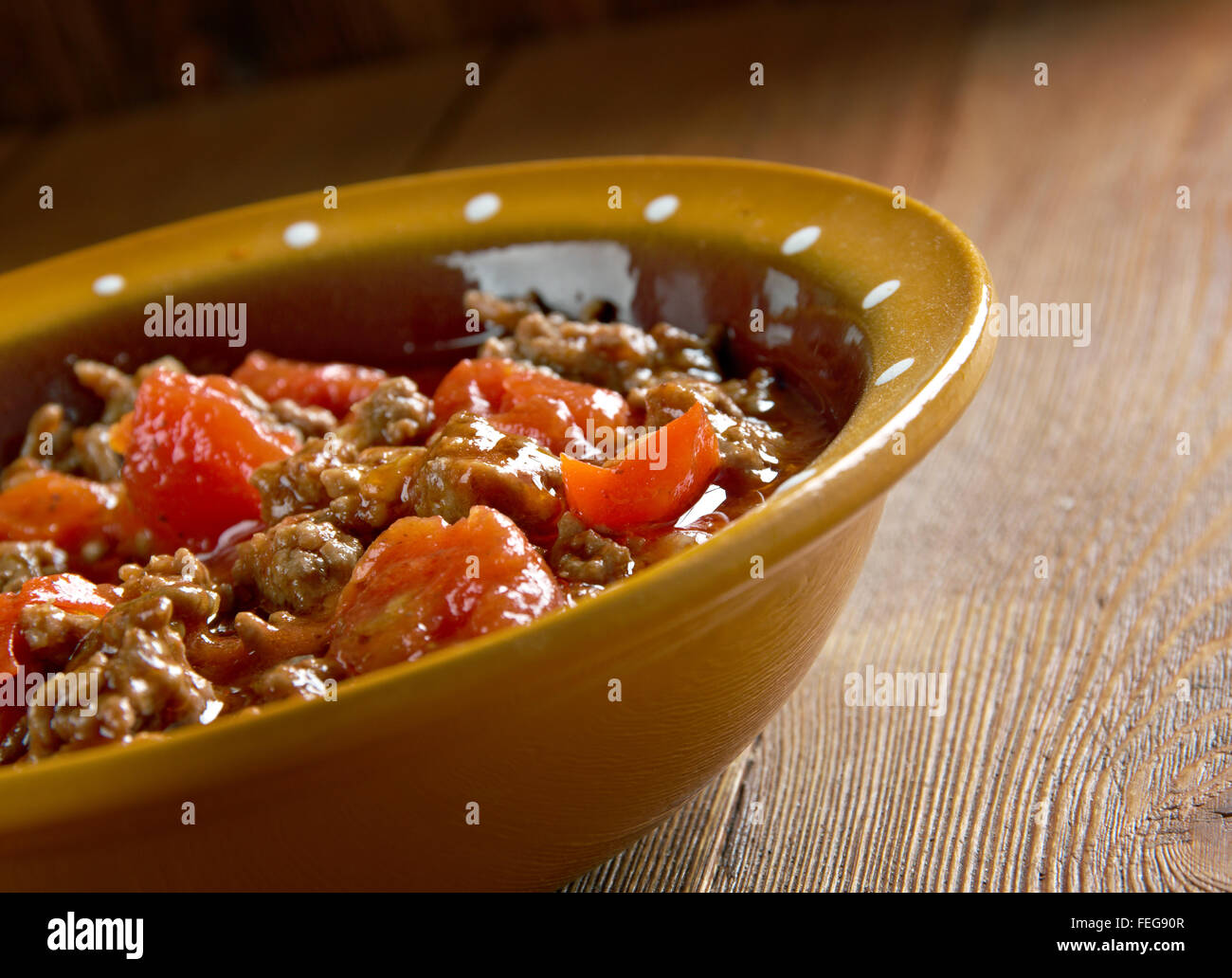 Axoa traditional dish of the Basque country.minced beef with
