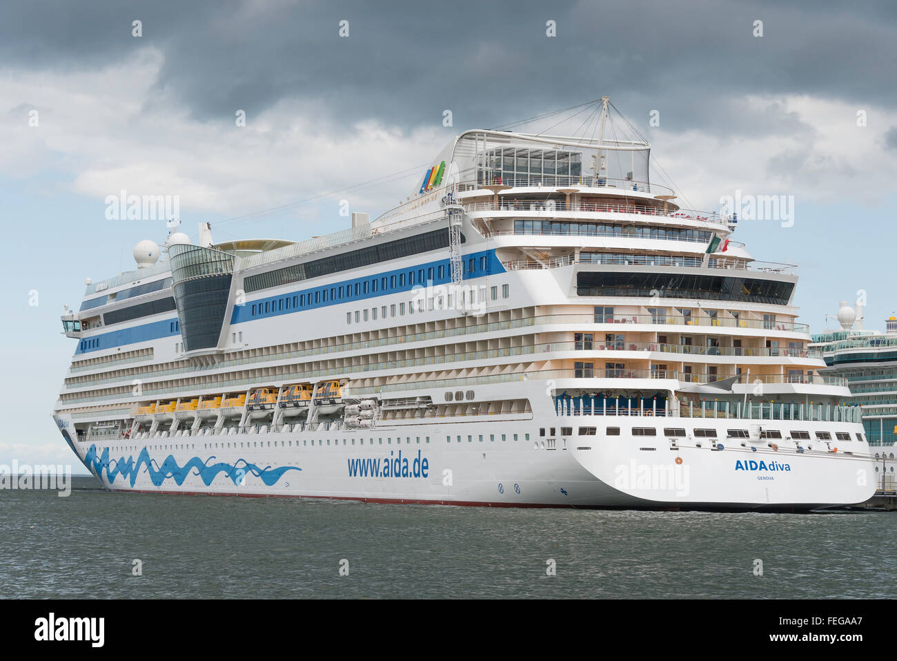 AIDA Diva cruise ship, Port of Tallinn, Tallinn, Harju County, Republic of Estonia Stock Photo