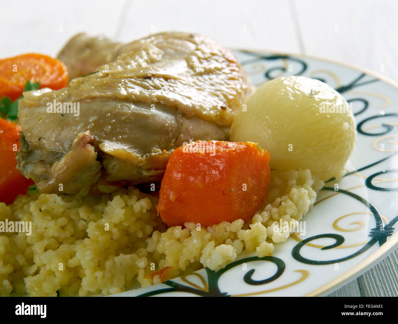 Maftul chicken couscous in the Palestinian Stock Photo Alamy