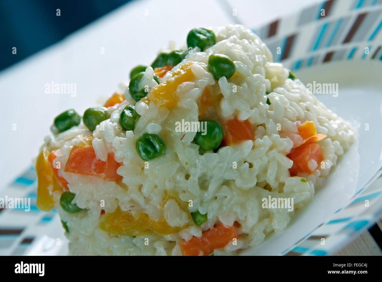 Risotto Tricolore - Italian risotto with yellow bell pepper, green ...