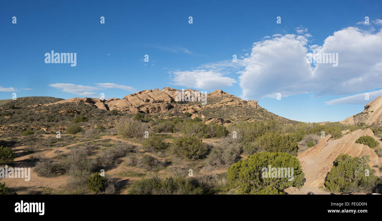 Geological rock ridge in a California state park marks the San Andreas Fault Line. Stock Photo