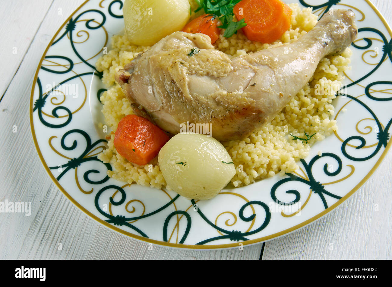 Maftul chicken couscous in the Palestinian Stock Photo Alamy
