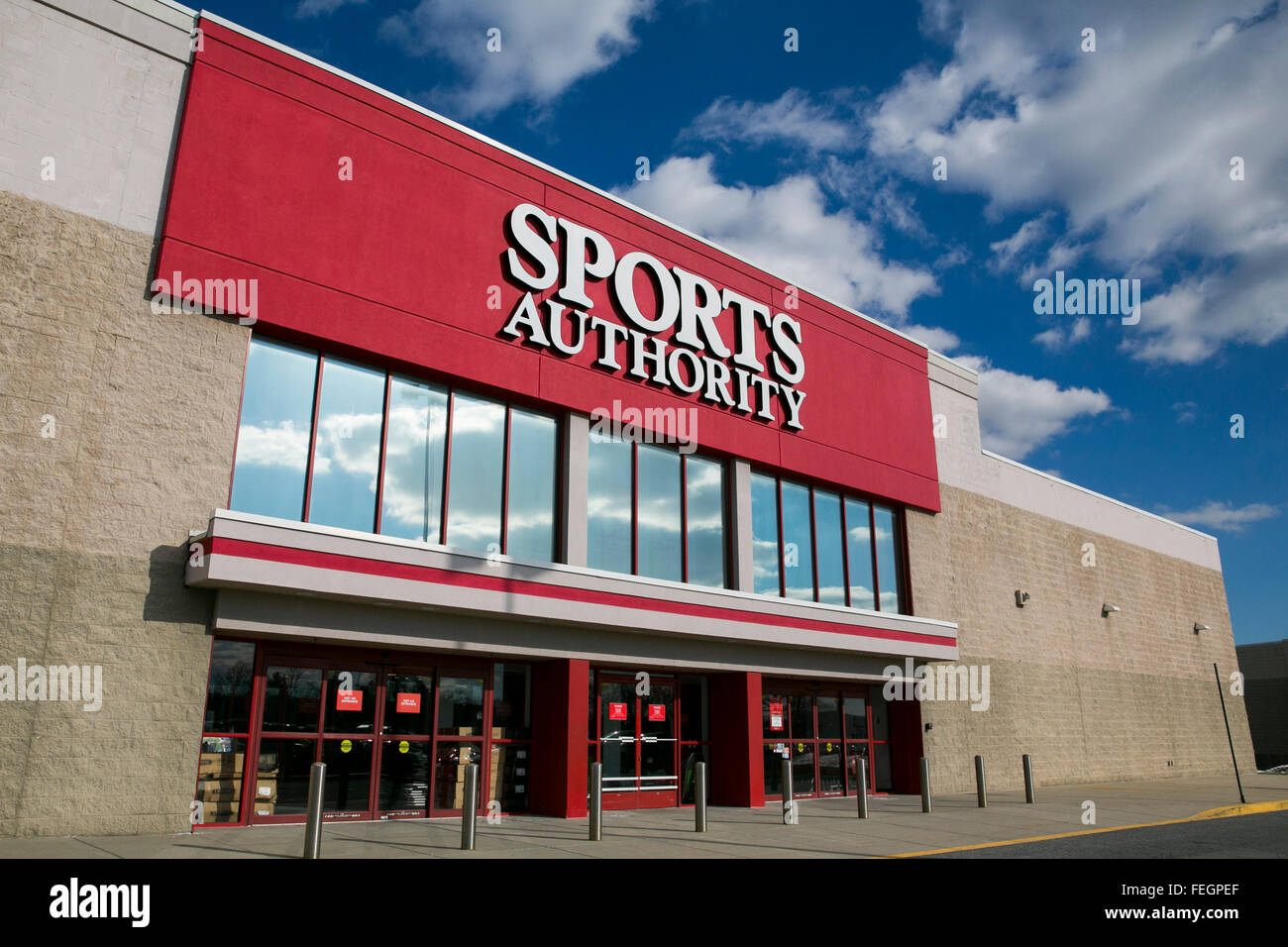 A Sports Authority retail store in Frederick, Maryland on February 5, 2016. Stock Photo
