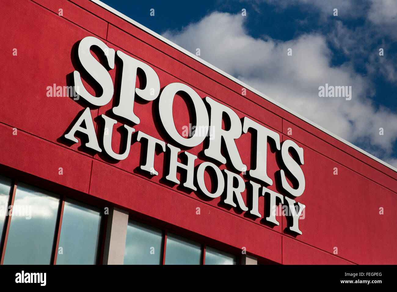 A Sports Authority retail store in Frederick, Maryland on February 5, 2016. Stock Photo