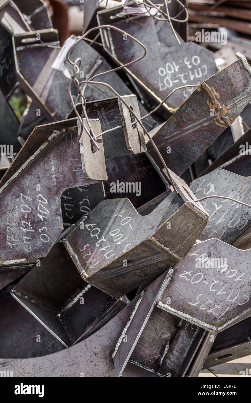 Mounting metal brackets Stock Photo