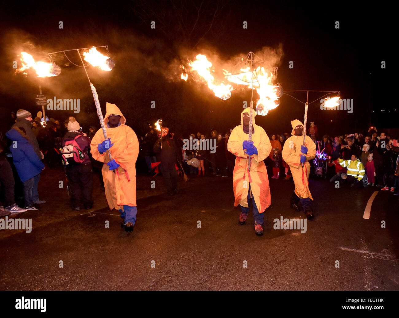 Marsden Imbolc Fire Festival. The festival celebrates the end of winter and coming of spring. Stock Photo