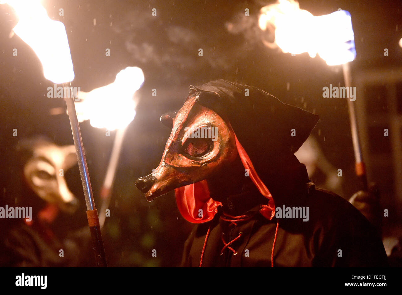 Marsden Imbolc Fire Festival. The festival celebrates the end of winter and coming of spring. Stock Photo