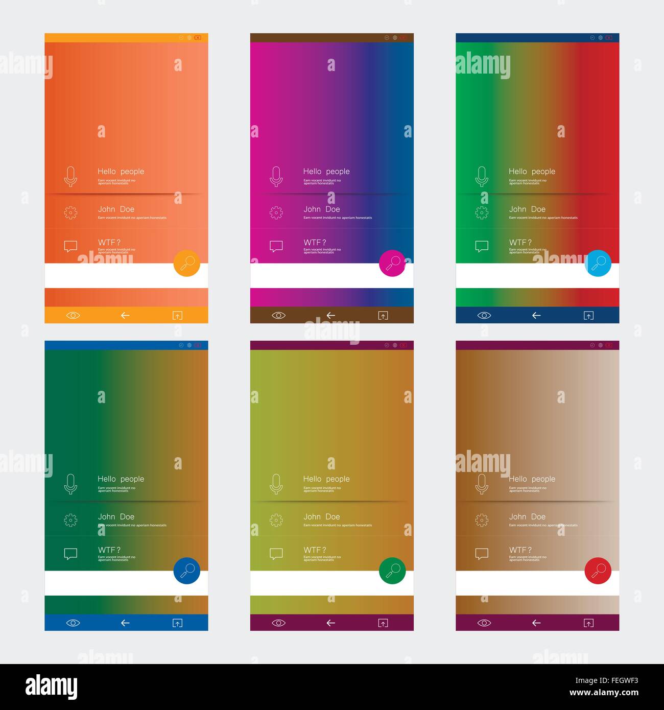 Set of user interface templates to-date design Stock Vector Image & Art ...