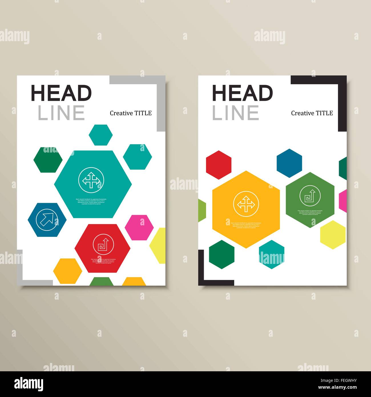 Design template abstract hexagonal shapes Stock Vector Image & Art - Alamy