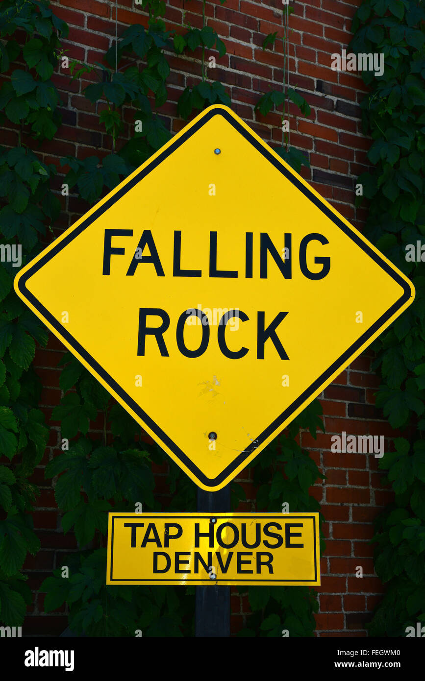 Falling Rock Tap House bar in Downtown Denver, Colorado, USA on a sunny