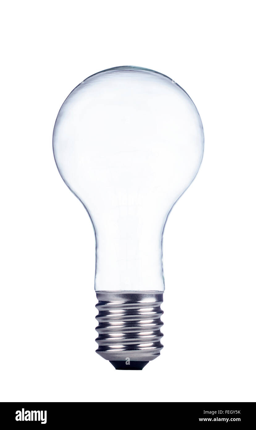 Empty light bulb isolated on white background Stock Photo
