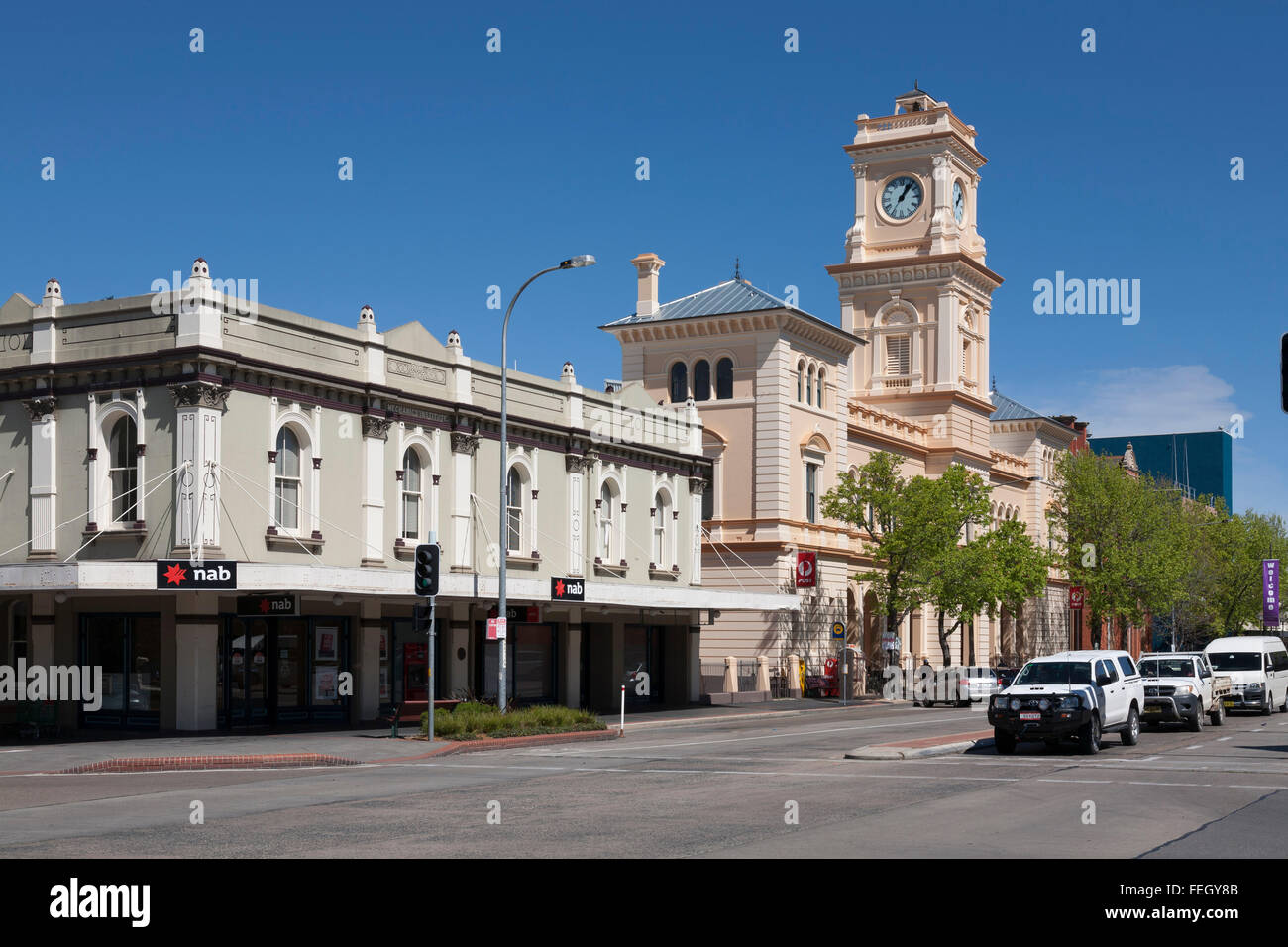 Main Street of Goulburn New South Wales Australia featuring the clock