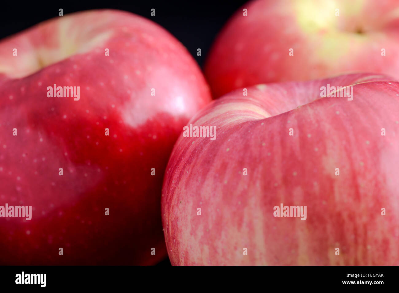 Red apples with droplets Stock Photo