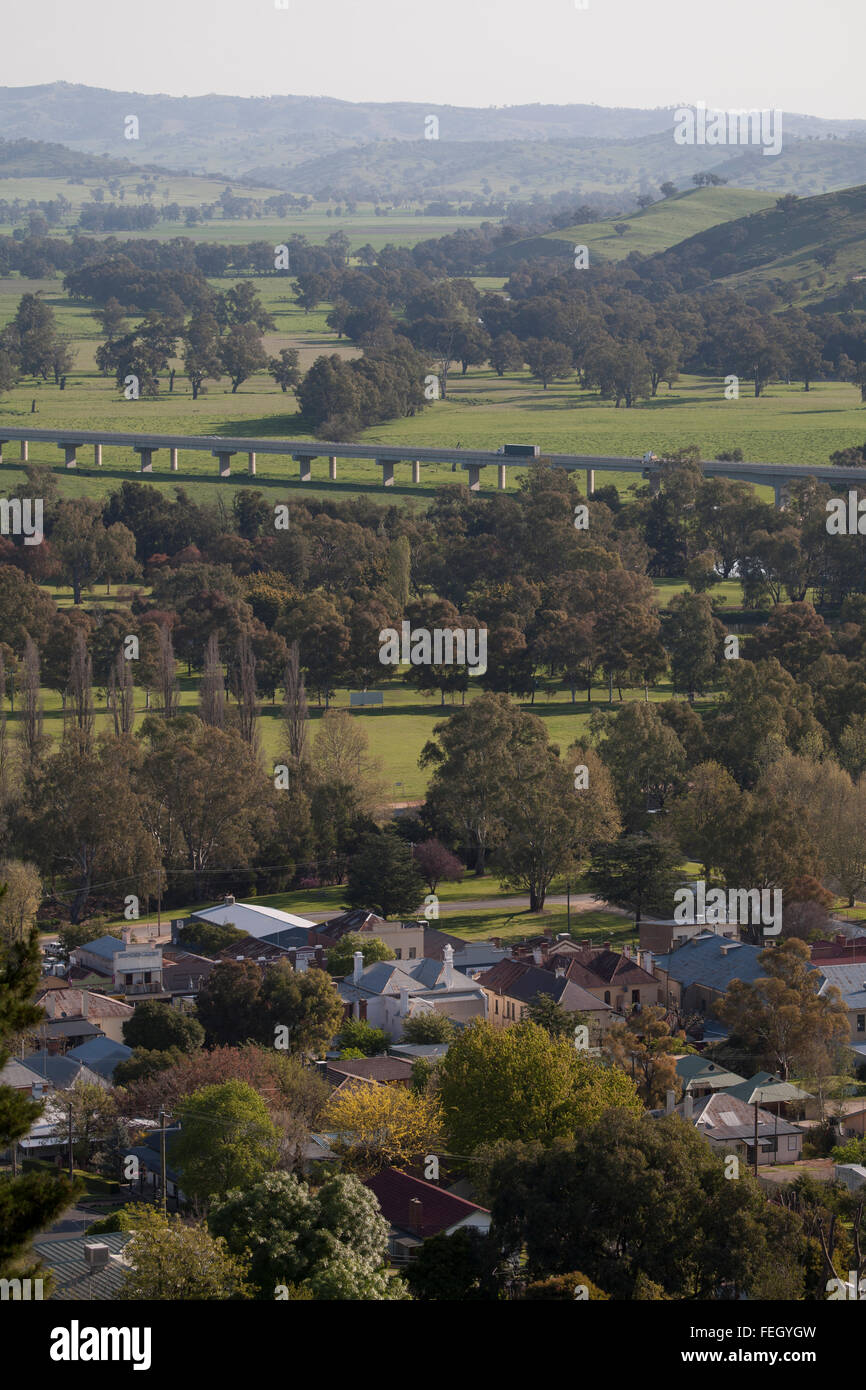 The view of Gundagai from lookout Gundagai New South Wales Australia