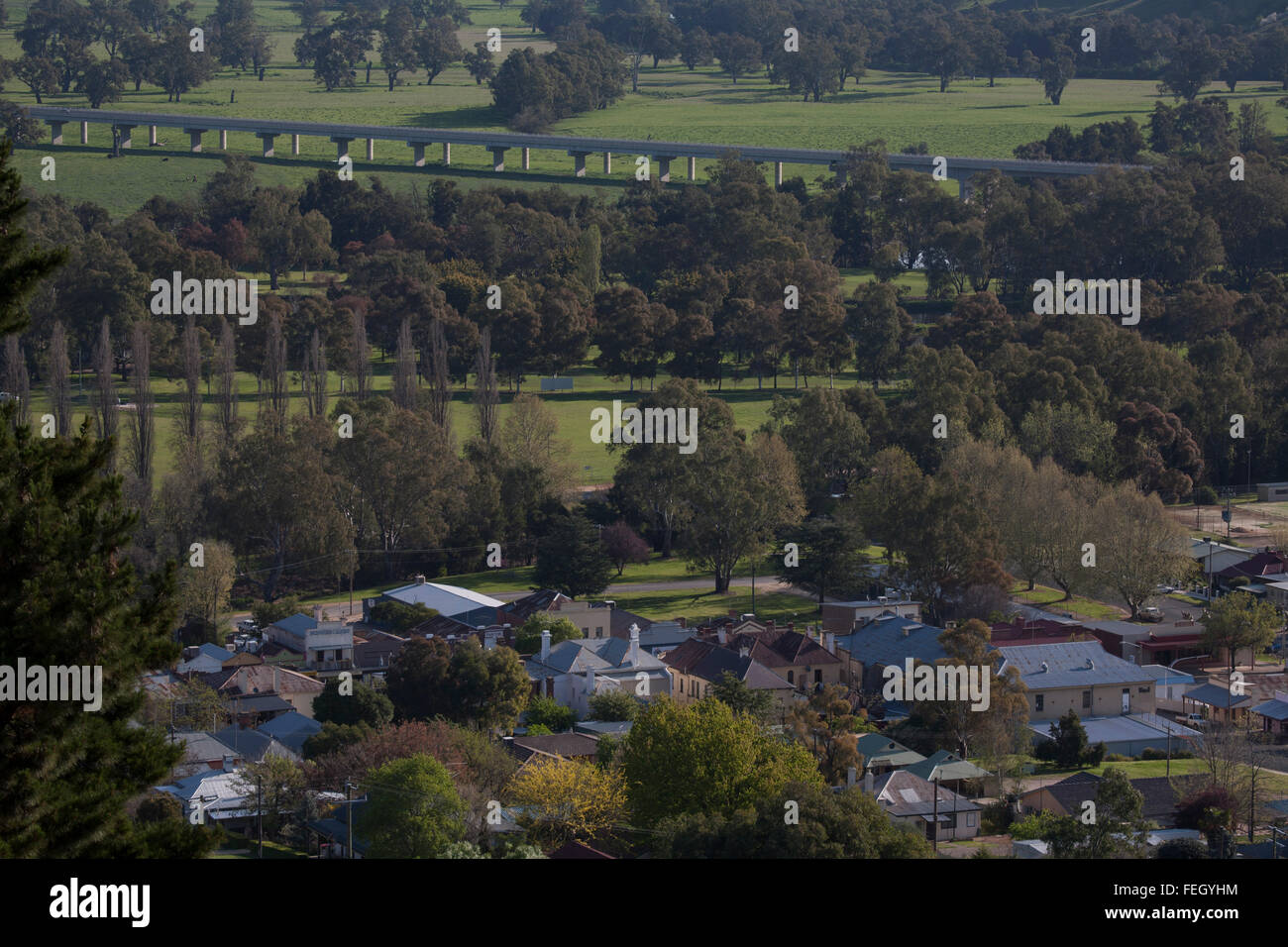 The view of Gundagai from lookout Gundagai New South Wales Australia