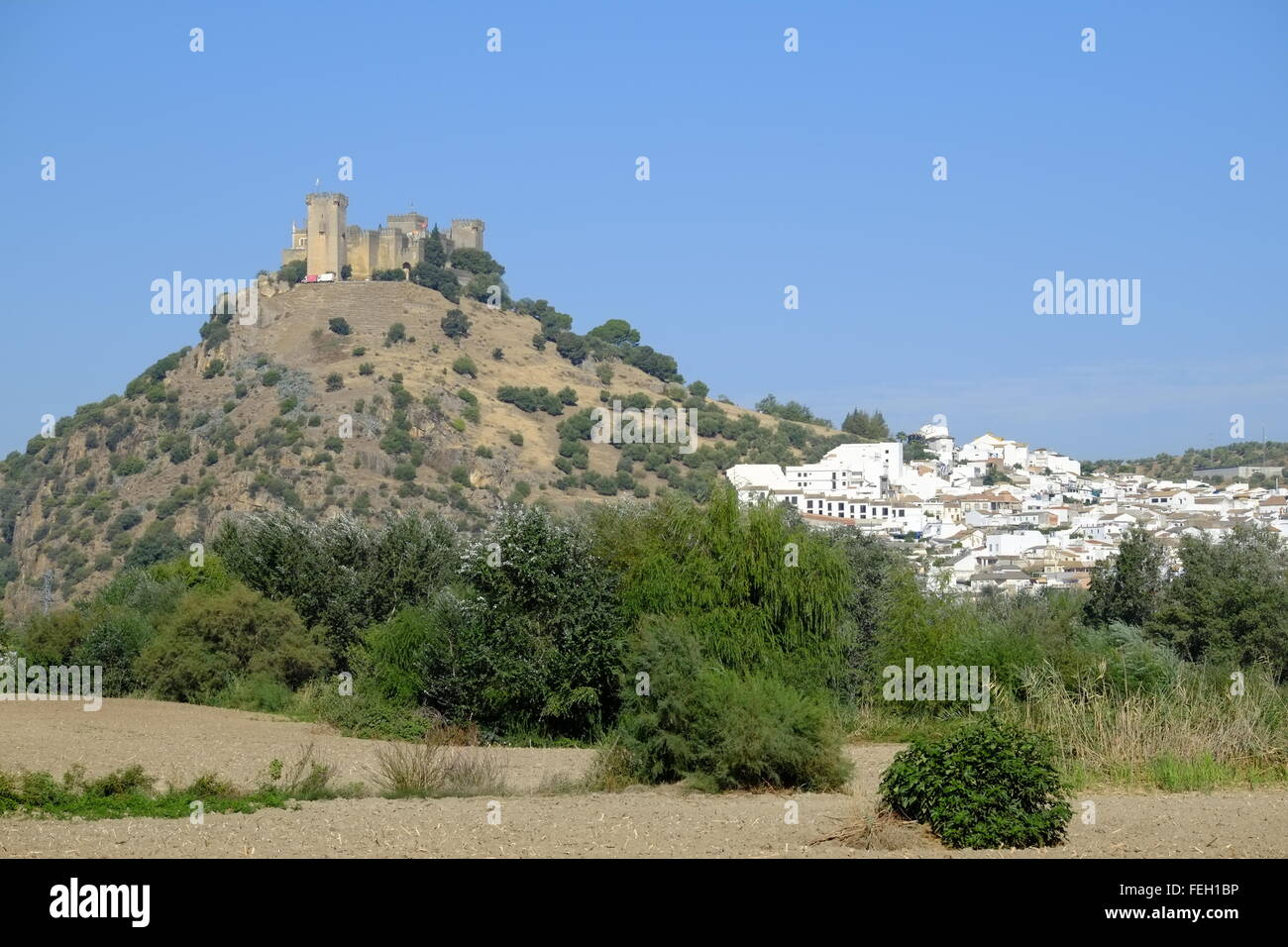 Castillo de Almodóvar, a castle of Muslim origin above the town of Almodóvar del Río, Córdoba Province, Andalusia, Spain Stock Photo