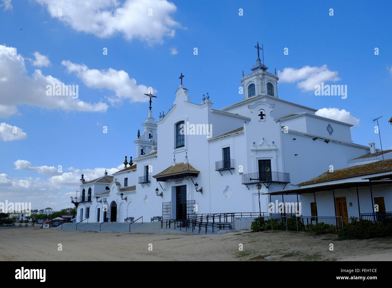The Hermitage of El Rocío. El Rocio, Almonte, Province of Huelva, Andalusia, Spain Stock Photo