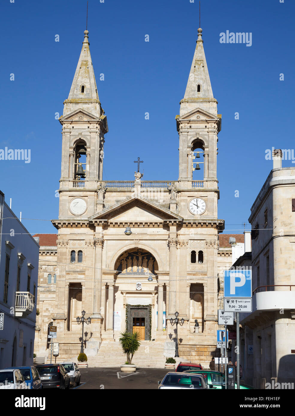 Basilica Miniore dei Santi Cosma e Damiano, Alberobello, Puglia, Italy Stock Photo