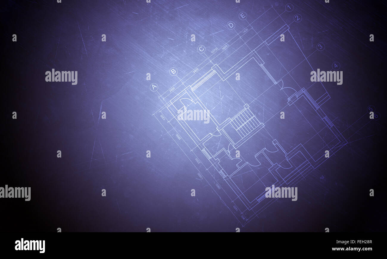 Blueprints dark blue Stock Photo Alamy