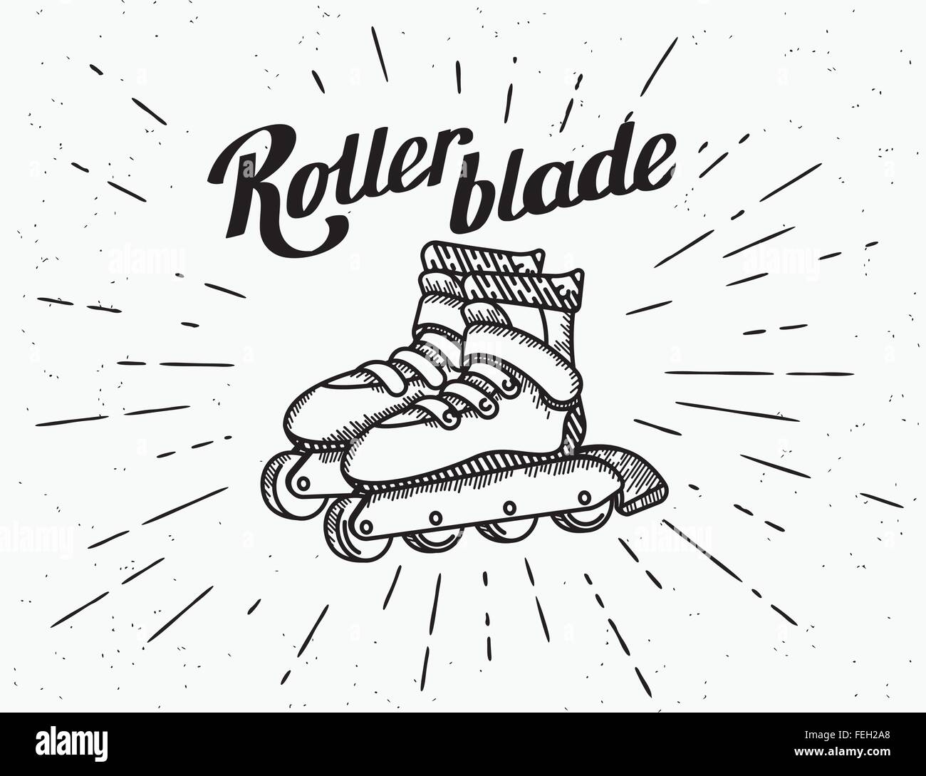 Rollerblades vintage icons Stock Vector Image & Art - Alamy