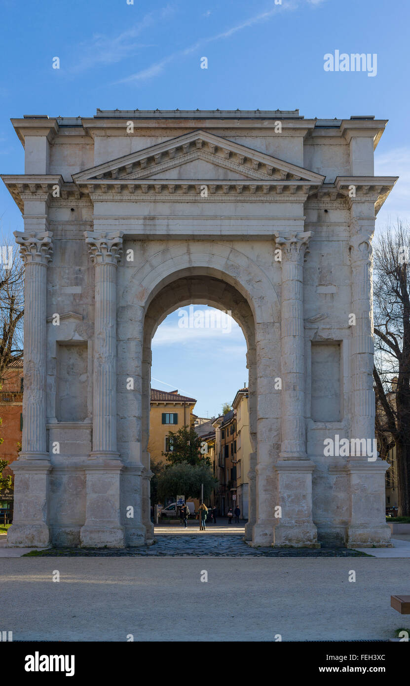 Ancient roman gate called Arco dei Gavi situated in Verona Stock Photo ...