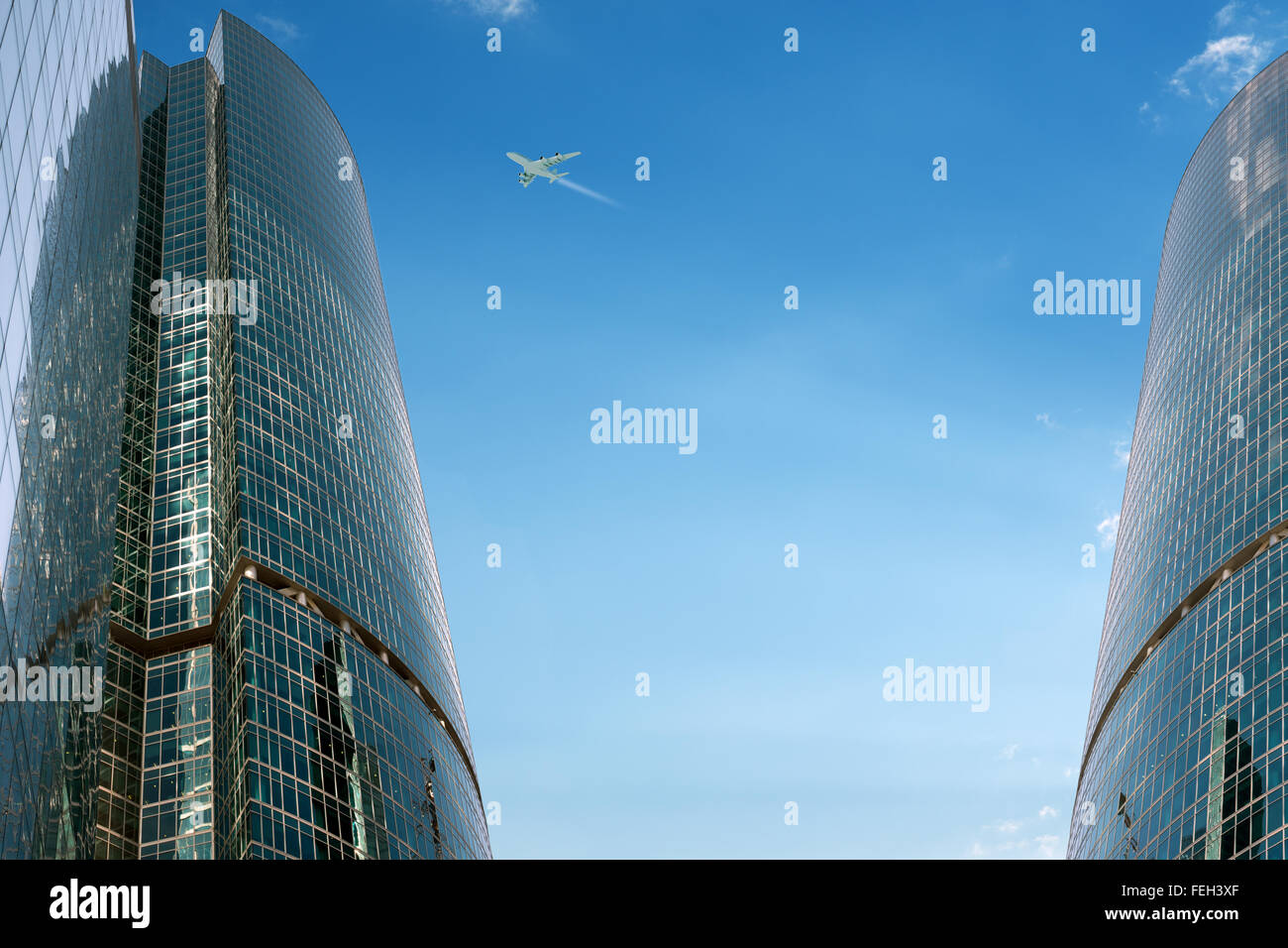 Skyscrapers on blue sky Stock Photo - Alamy