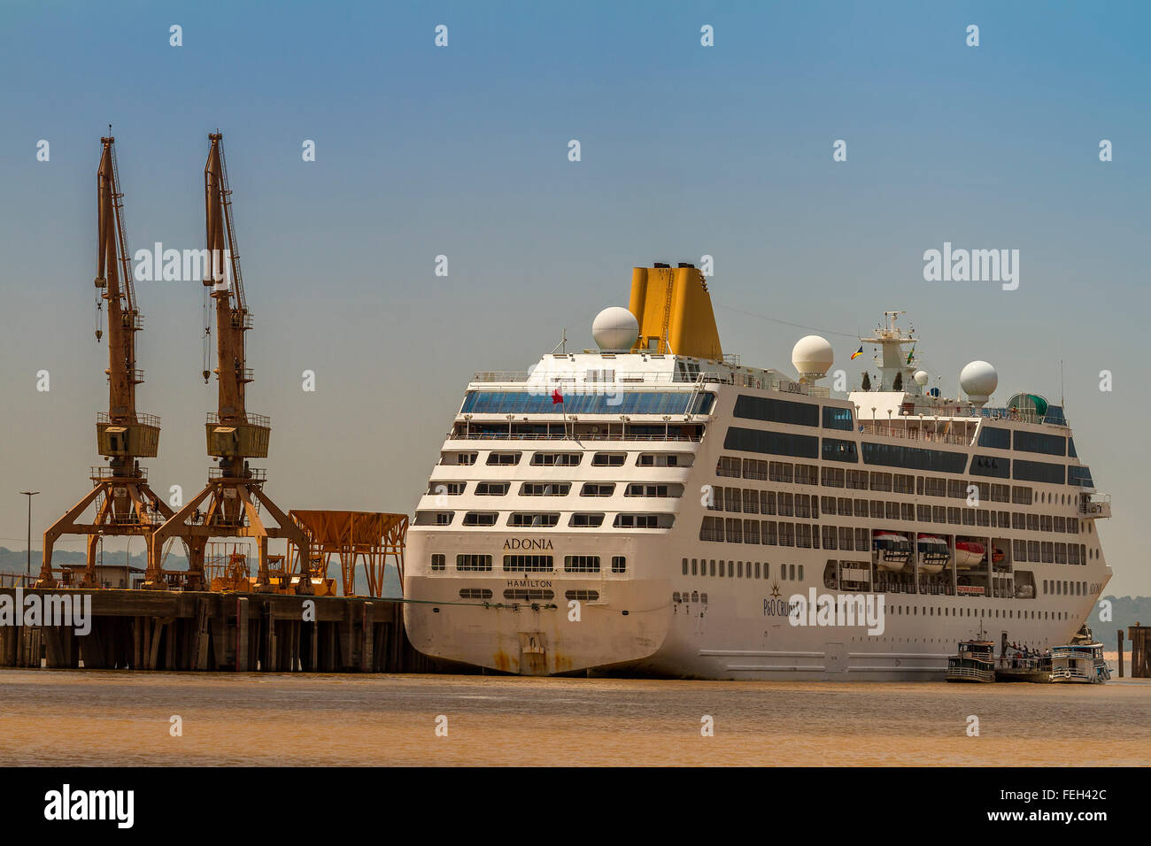 Cruise Ship In Port At Santarem Brazil Stock Photo Alamy