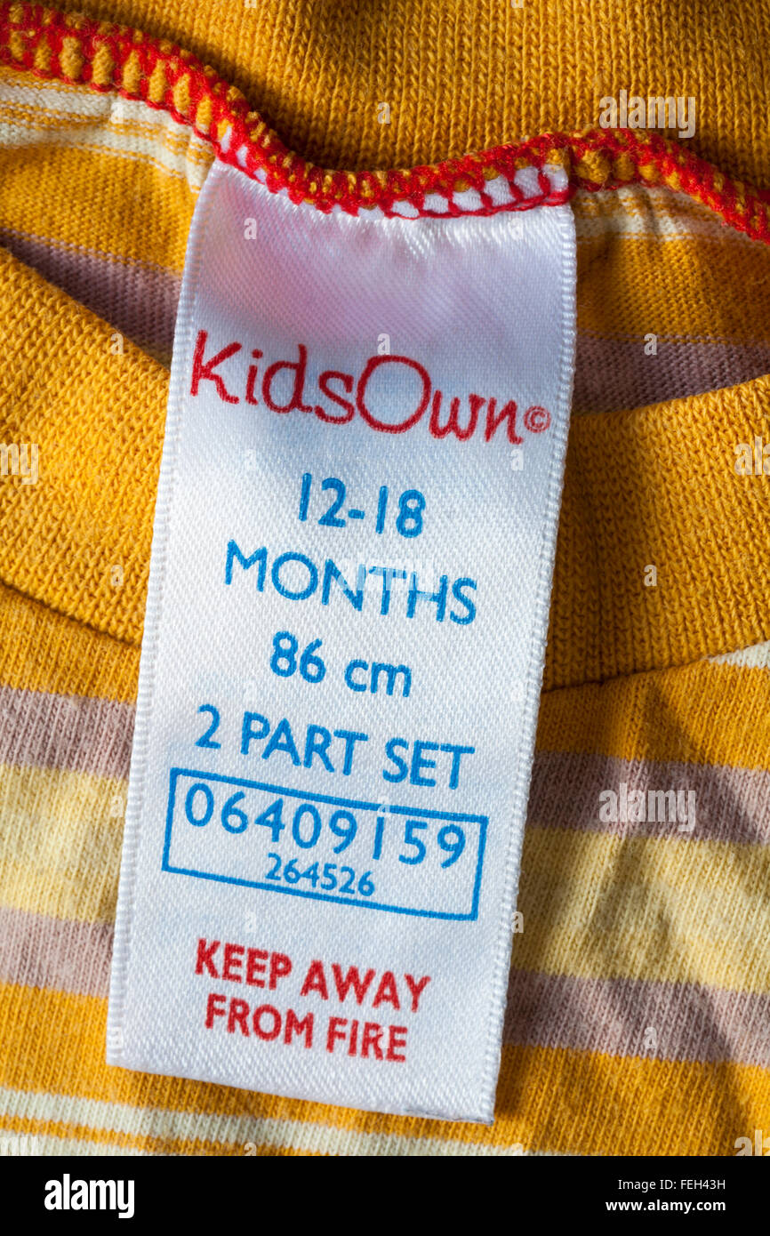 Keep away from fire label in clothing hires stock photography and images Alamy