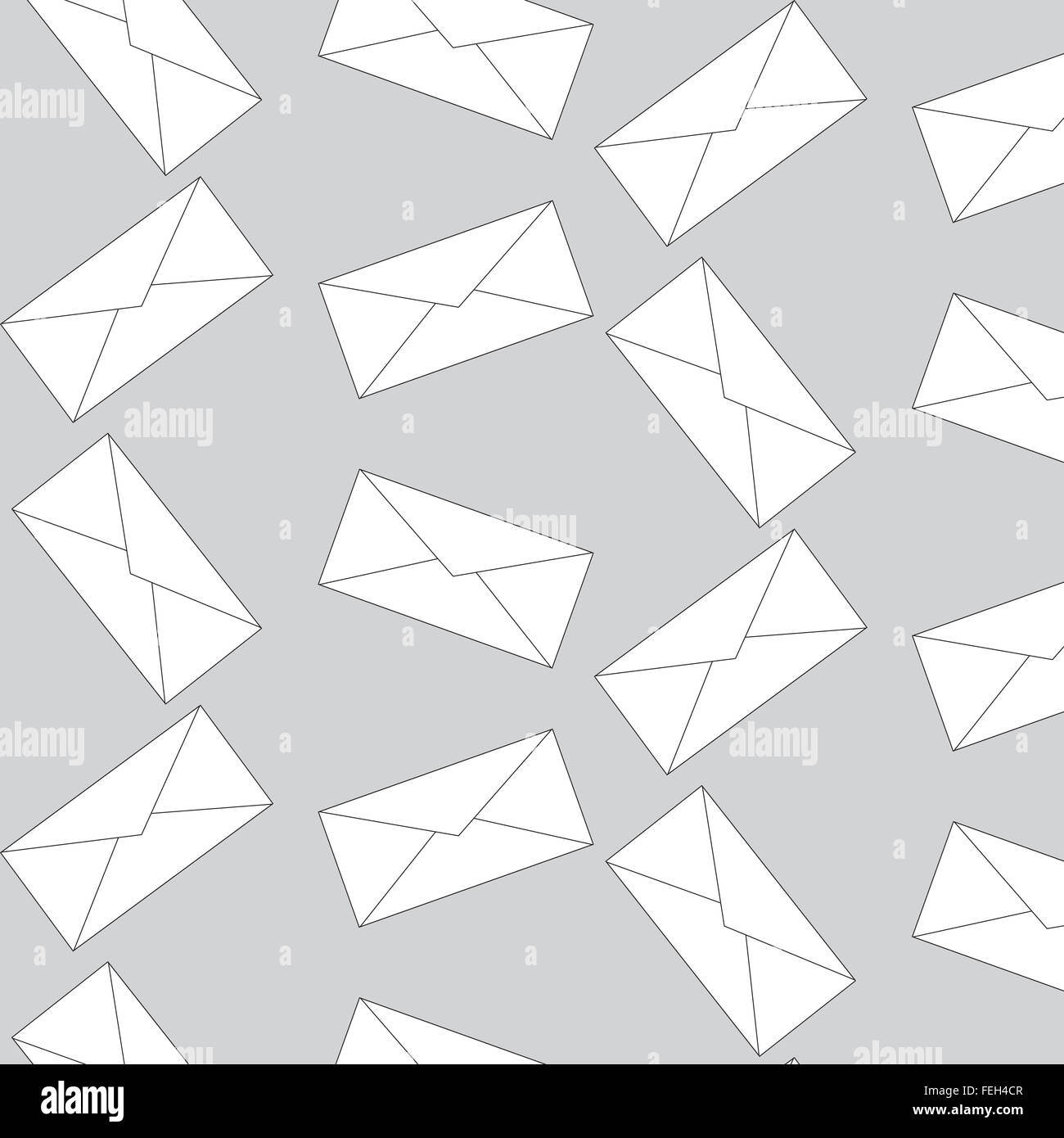 Envelope mail pattern seamless. Message letter, spam pattern, background endless. Vector art abstract unusual fashion illustrati Stock Photo