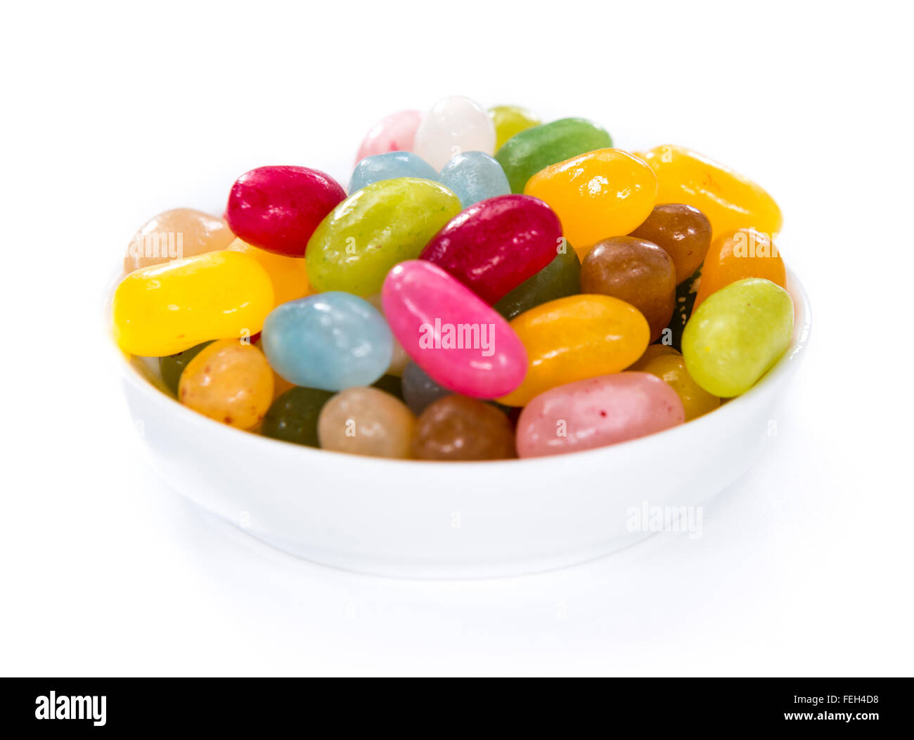 Heap of colorfull Jelly Beans (isolated on white background Stock Photo